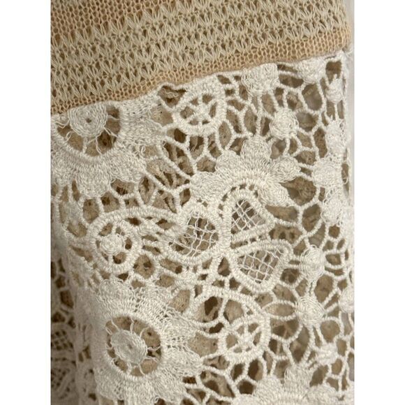 J by J.O.A. Anthropology Lightweight Cream Sweater W/ Crochet Accent SZ M EUC - Picture 4 of 4